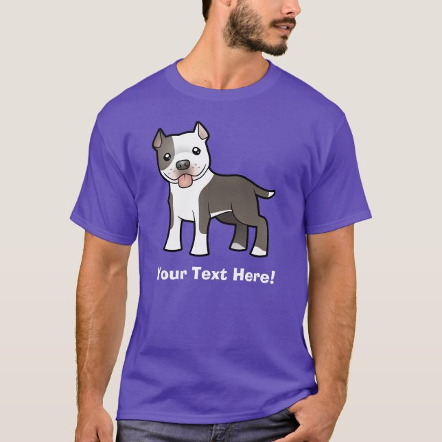 Camiseta Dibujo animado Pitbull/Staffordshire Terrier (Anverso)