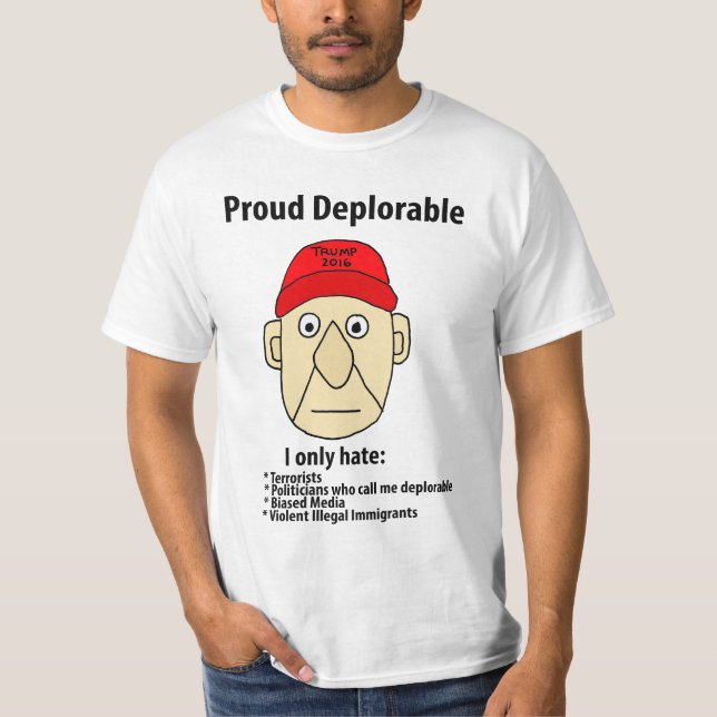 Camiseta Dibujo animado político deplorable orgulloso (Anverso)