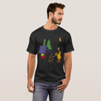 Dibujo animado que acampa del pollo de goma