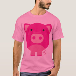 Camiseta Dibujo animado redondo lindo del cerdo