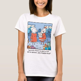 Camiseta Dibujo animado Santas del navidad buenos y mala