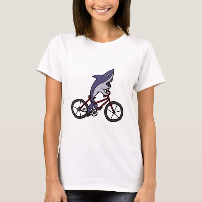 Camiseta Dibujo animado tonto de la bicicleta del montar a (Anverso)