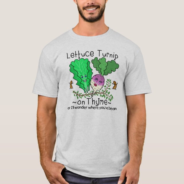 Camiseta Dibujo animado vegetal del retruécano de la (Anverso)