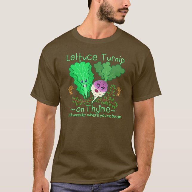 Camiseta Dibujo animado vegetal del retruécano de la (Anverso)