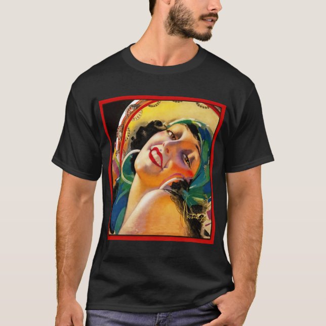 Camiseta Dibujo Art Déco de un flapor (Anverso)