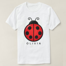 Camiseta Dibujo Artístico de Mariquita Roja con Nombre Pers