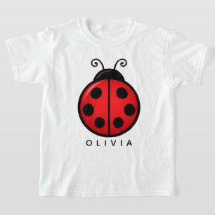 Camiseta Dibujo Artístico de Mariquita Roja con Nombre Pers