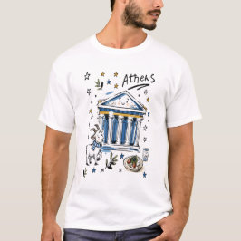 Camiseta Dibujo artístico del Partenón de Atenas adorable