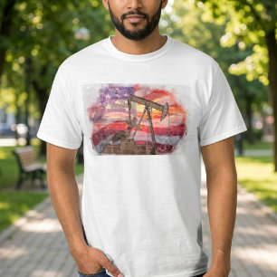 Camiseta Dibujo Artístico Pastel de Bomba de Petróleo Patri