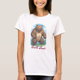 Camiseta Dibujo colorido de un oso en el bosque