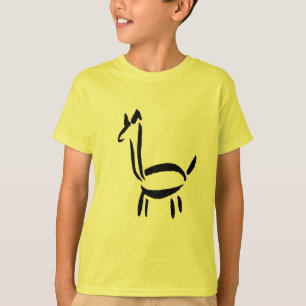 Camiseta Dibujo con Pincel Llama Alpaca Caballo Animal