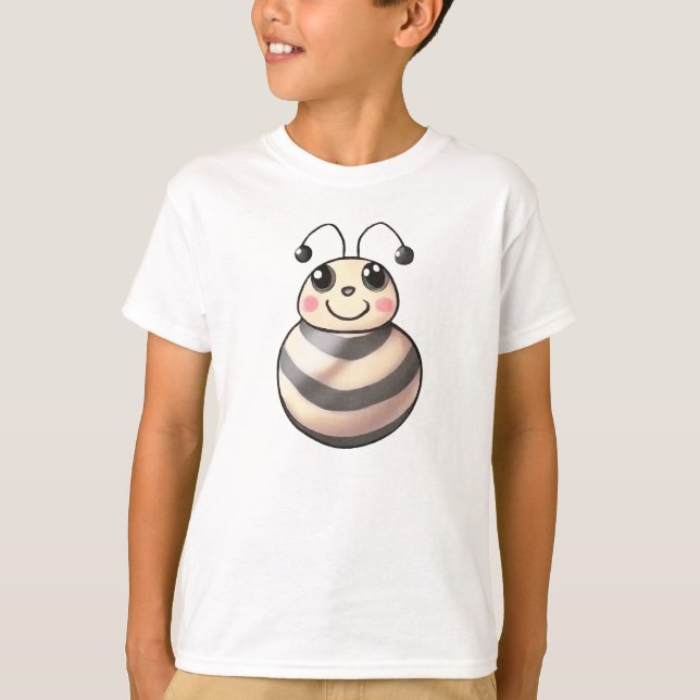 Camiseta Dibujo de abeja sonriente, abeja de dibujos animad (Anverso)