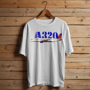 Camiseta Dibujo de acuarela del avión Airbus A320