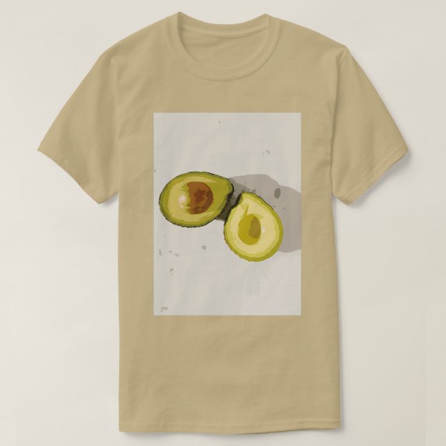 Camiseta Dibujo de aguacate acuarela (Diseño del anverso)