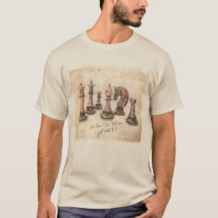 Camiseta Dibujo de ajedrez de piezas antiguas arte. Regalo 