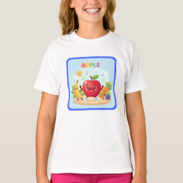 Camiseta Dibujo de amigos manzanas lindos para niños