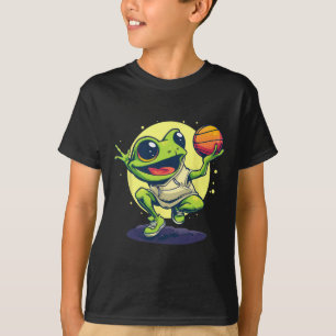 Camiseta Dibujo de arte de animal jugador de rana sapo sket