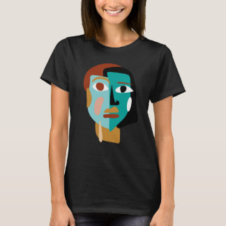 Camiseta Dibujo de arte de la línea de retrato facial minim