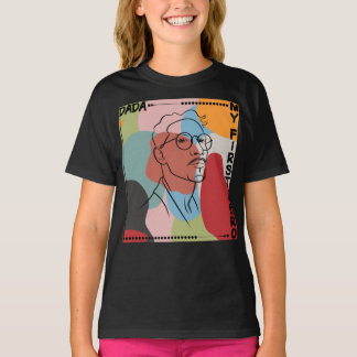 Camiseta Dibujo de arte de la línea negra de papá con forma