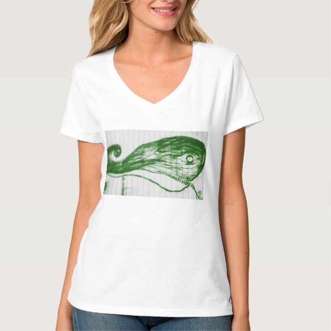 Camiseta dibujo de ballena verde manga anime caricatura (Anverso)
