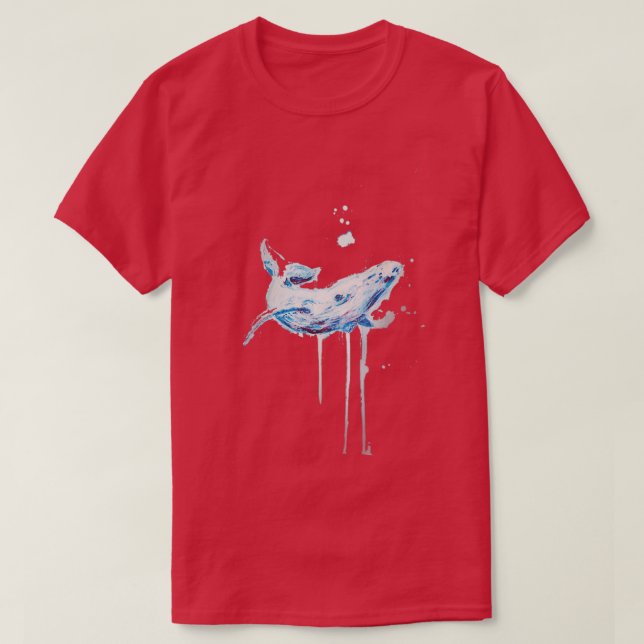 Camiseta dibujo de ballenas jorobadas de acuarela (Diseño del anverso)