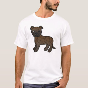 Camiseta Dibujo de Brindle Staffordshire Bull Terrier Dog