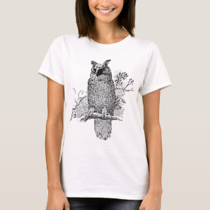 Camiseta Dibujo de búho superior
