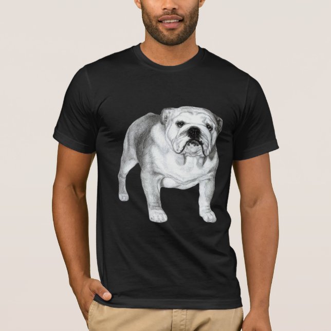 Camiseta Dibujo de Bulldog en inglés (Anverso)