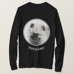 Camiseta Dibujo de cachorros de Keeshond - Arte de perros o