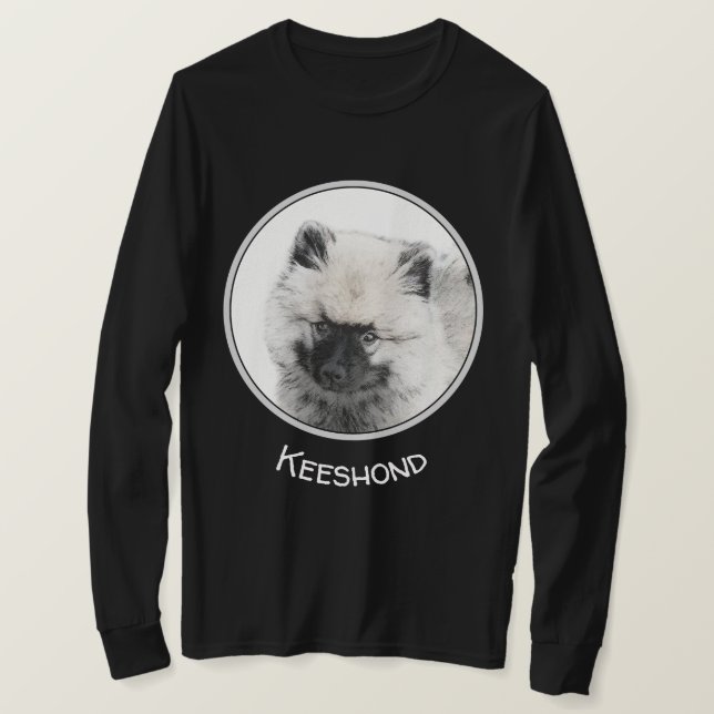 Camiseta Dibujo de cachorros de Keeshond - Arte de perros o (Anverso del diseño)