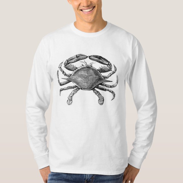 Camiseta Dibujo de cangrejo vintage (Anverso)