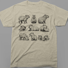 Camiseta Dibujo de Capybara en Onsen de Primavera Vintage C