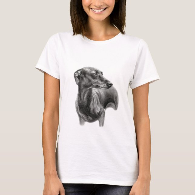 Camiseta Dibujo de carbón vegetal de Greyhound (Anverso)