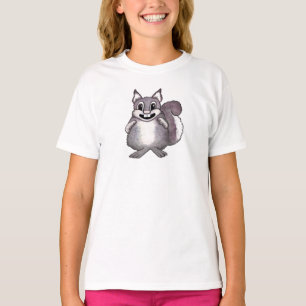 Camiseta Dibujo de caricatura de ardilla feliz