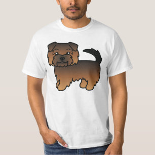 Camiseta Dibujo de caricatura de perro Norfolk Terrier Griz