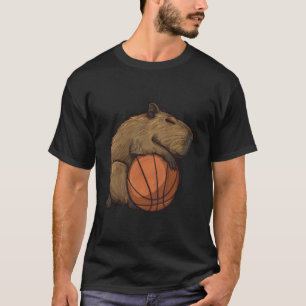 Camiseta Dibujo de Carpincho Amante del Baloncesto Anima