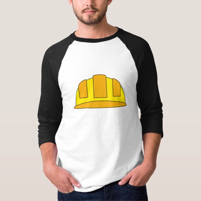 Camiseta Dibujo de Casco Amarillo de Seguridad (Anverso)