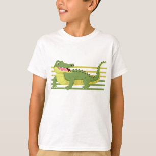 Camiseta Dibujo de Cocodrilo Alegre - Ilustración de Animal