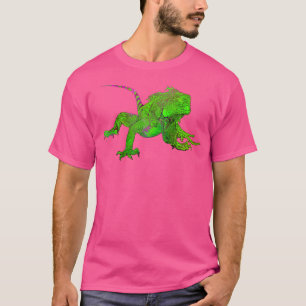 Camiseta Dibujo de color de iguana