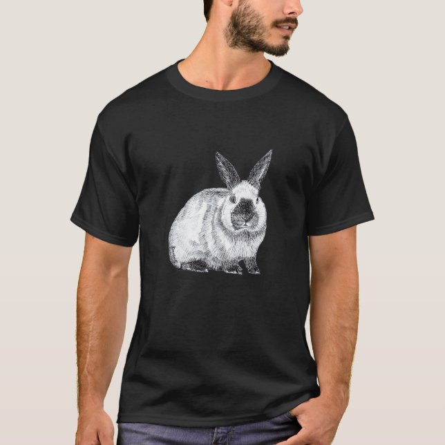 Camiseta Dibujo de conejo de conejo de rex californiano (Anverso)