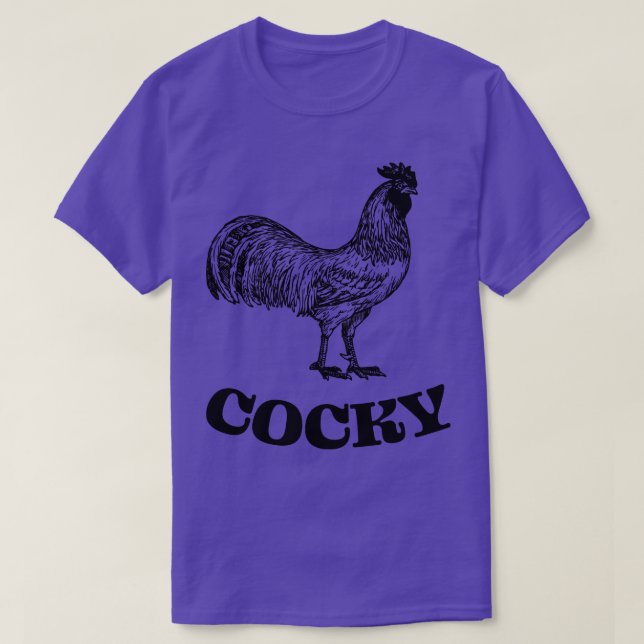 Camiseta Dibujo de cosecha divertida de gallo de gallo (Diseño del anverso)
