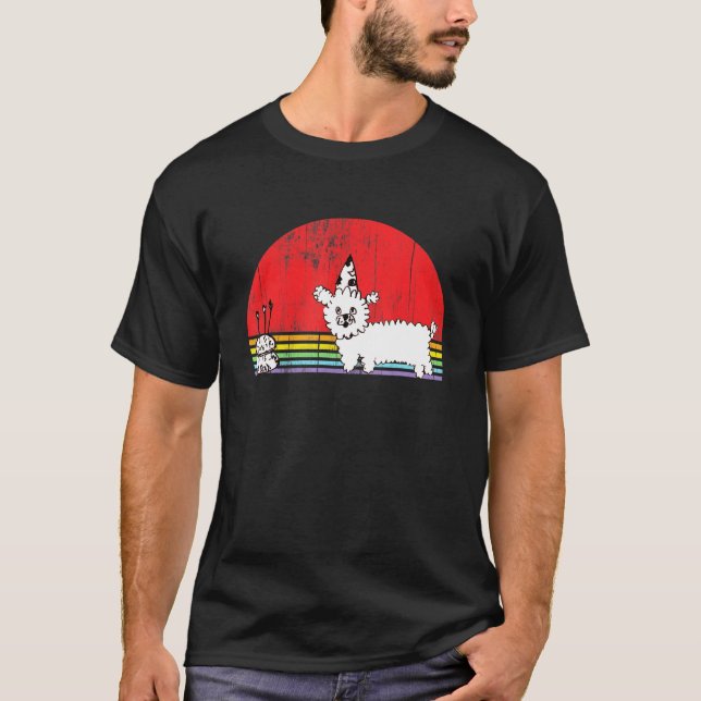 Camiseta Dibujo de cumpleaños de perro caniche (Anverso)