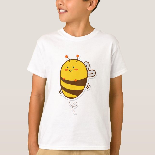 Camiseta Dibujo de Cute Bee Kawaii (Anverso)