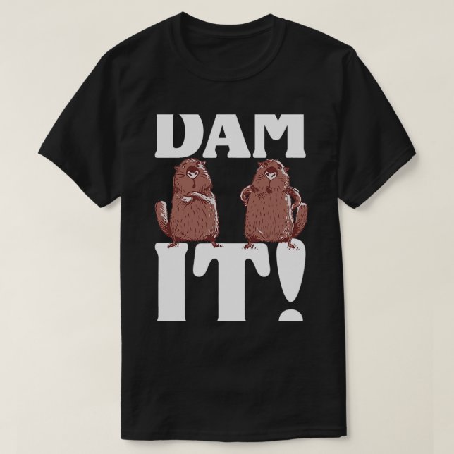 Camiseta Dibujo de Dam It Dabbing Beaver (Diseño del anverso)