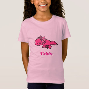 Camiseta Dibujo de dibujos animados de ajolote rosa lindo