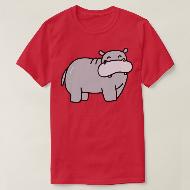 Camiseta Dibujo de Doodle Cuto Hippo (Diseño del anverso)