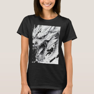 Camiseta Dibujo de dragón realista Sticker1