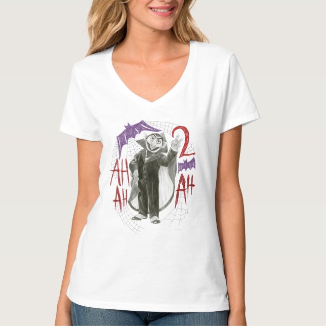 Camiseta Dibujo de esbozo de Count von Count B&W (Anverso)