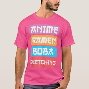 Camiseta Dibujo de esbozo - Esbozo de Anime Ramen Boba