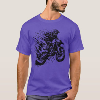 Camiseta Dibujo de estilo de hobby de motocross de deporte